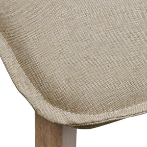 vidaXL Dining Chairs 4 pcs Beige Fabric and Solid Oak Wood