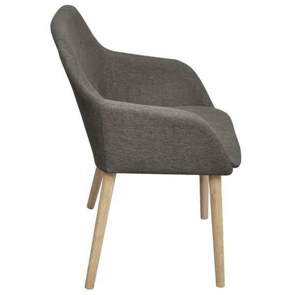 vidaXL Dining Chairs 2 pcs Light Grey Fabric and Solid Oak Wood