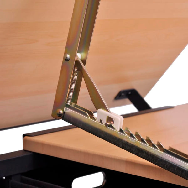 vidaXL Drafting Table with Tiltable Tabletop 2 Drawers and Stool