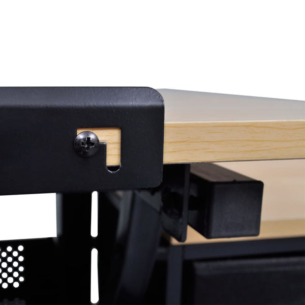 vidaXL Drafting Table with Tiltable Tabletop 3 Drawers and Stool