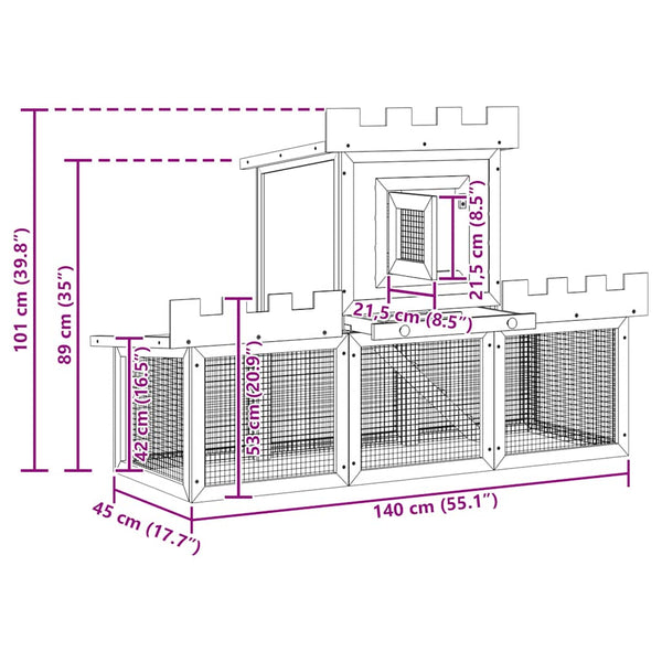 Large Rabbit Hutch Small Animal Cage Single House