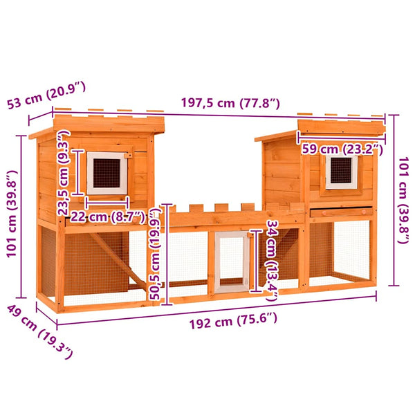 Large Rabbit Hutch Small Animal Cage Duplex