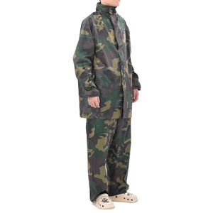 Men's 2-Piece Camouflage Rain Suit with Hood, Size XL