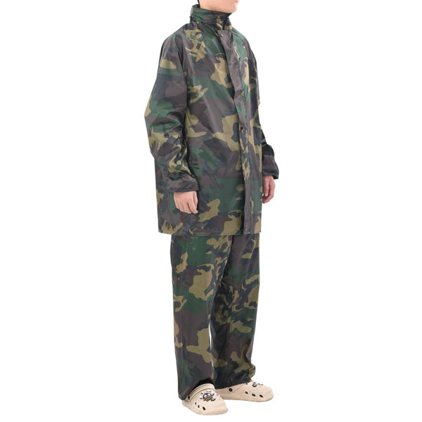 Men's 2-Piece Camouflage Rain Suit with Hood, Size XL