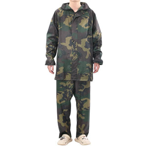 Men's 2-Piece Camouflage Rain Suit with Hood, Size XL
