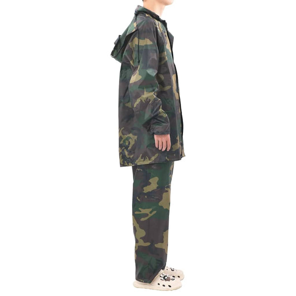 Men's 2-Piece Camouflage Rain Suit with Hood, Size XL