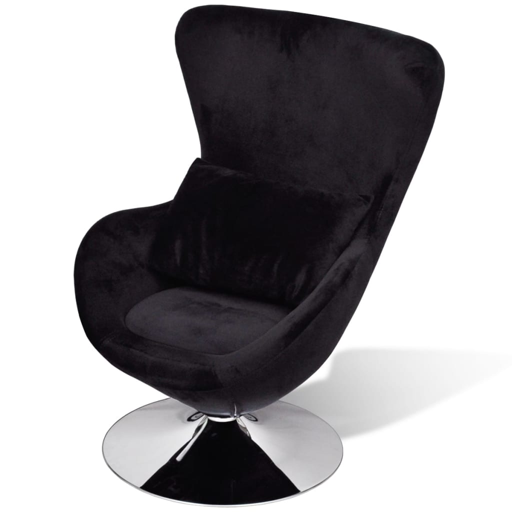 vidaXL Egg-Shaped Chair Black