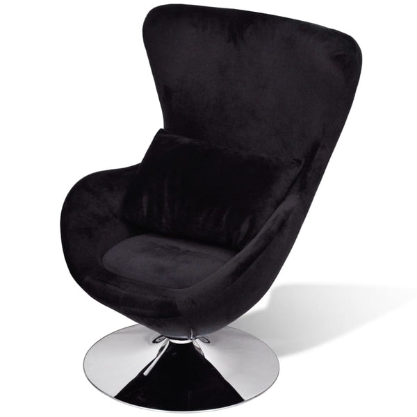 vidaXL Egg-Shaped Chair Black