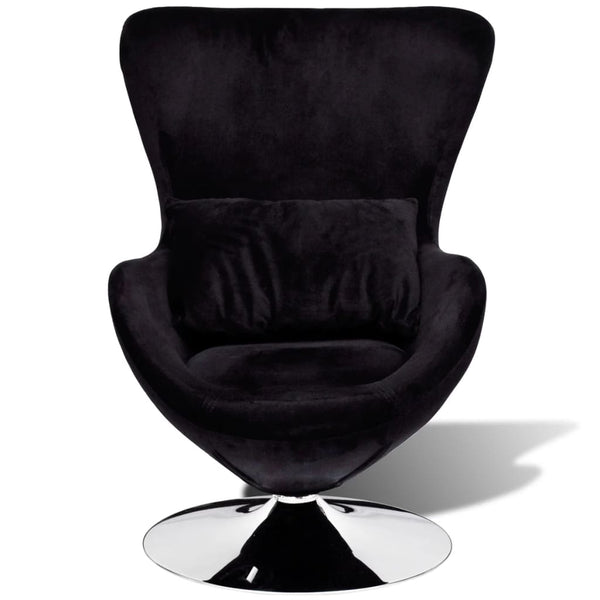 vidaXL Egg-Shaped Chair Black