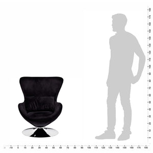 vidaXL Egg-Shaped Chair Black