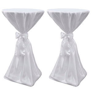 2 x Tablecloth Cover for High Table, white, 60 cm