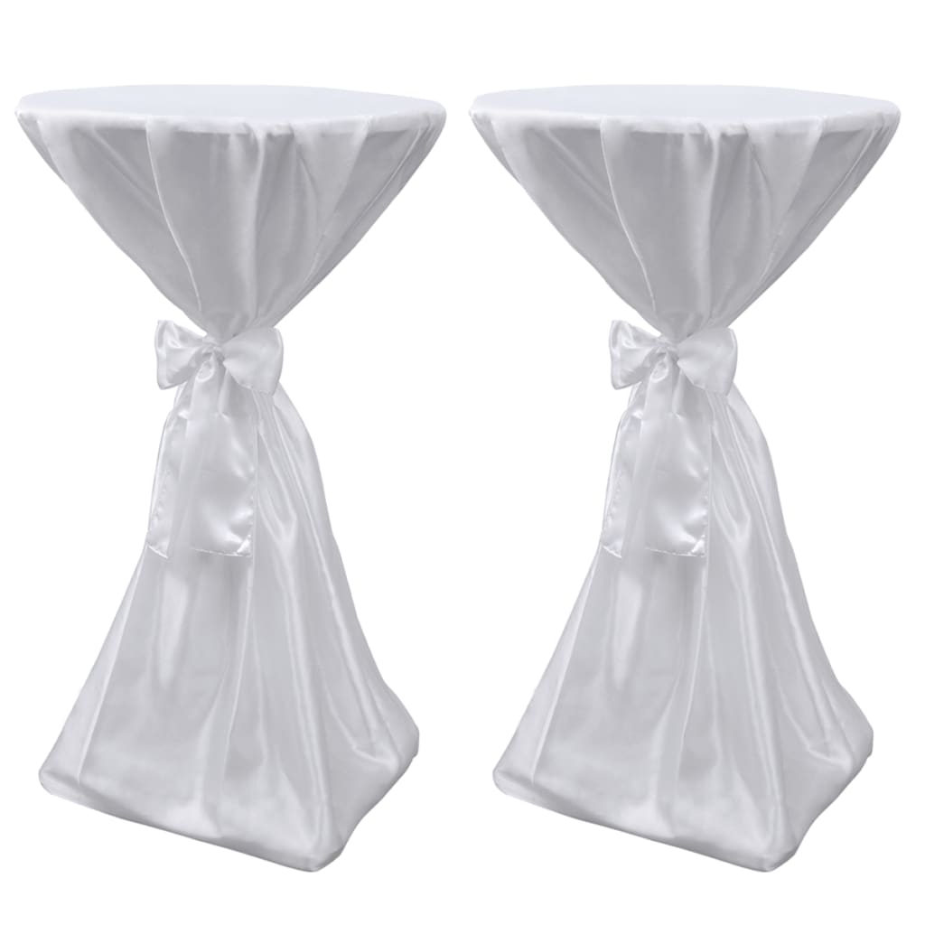 2 x Tablecloth Cover for High Table, white, 60 cm
