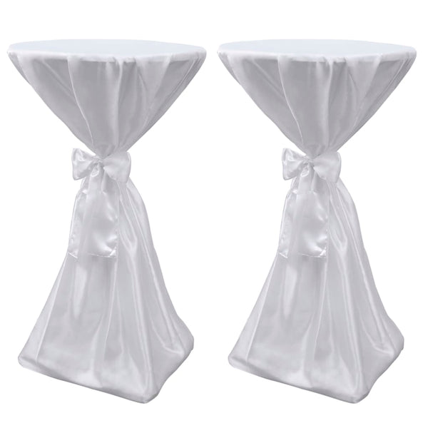 2 x Tablecloth Cover for High Table, white, 60 cm