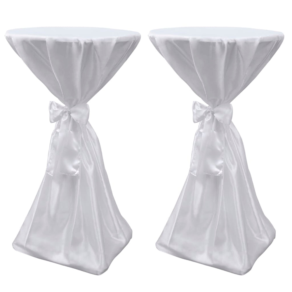 2 x Tablecloth Cover for High Table, white, 60 cm