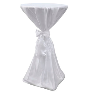 2 x Tablecloth Cover for High Table, white, 60 cm