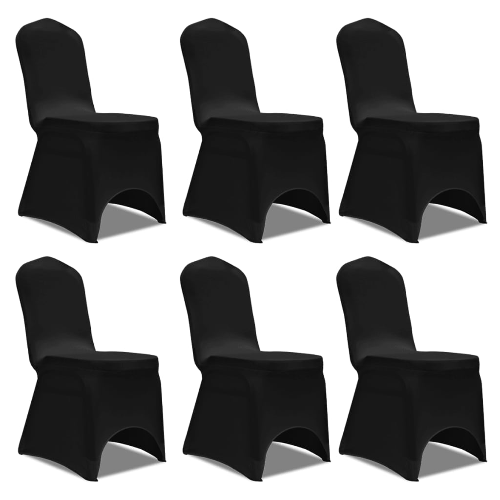 6 x Chair Cover Stretch Cover Black