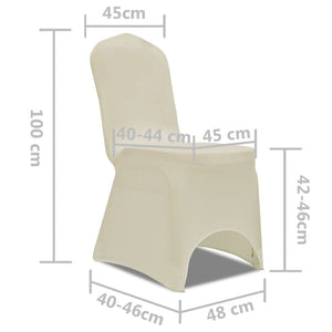 6 x Chair Cover Stretch Cover Cream-colored
