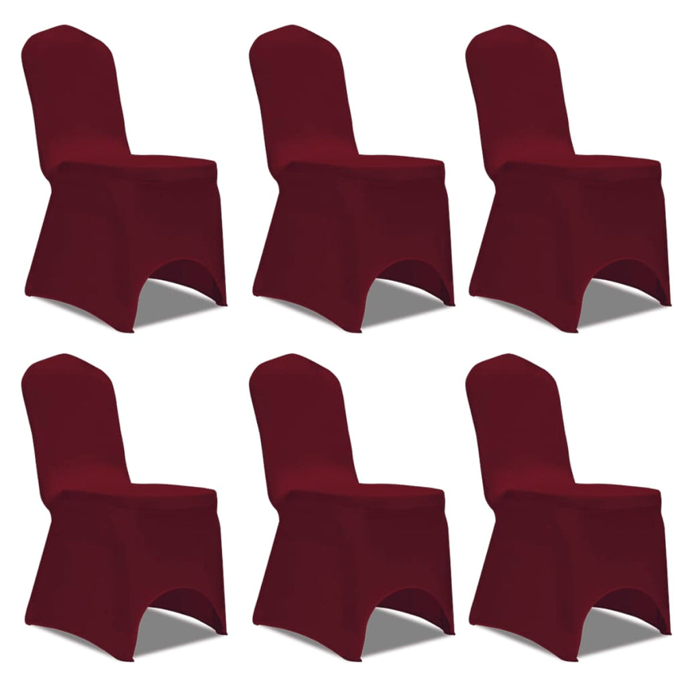 6 x Chair Cover Stretch Cover burgundy