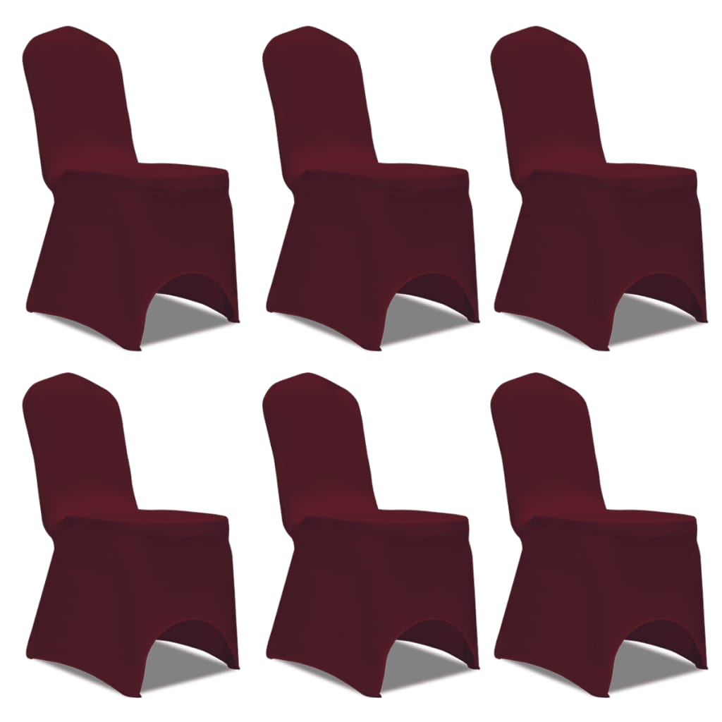 6 x Chair Cover Stretch Cover burgundy