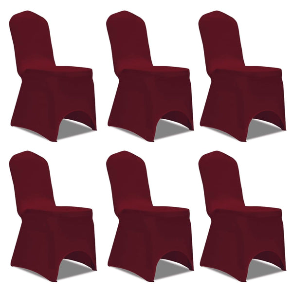 6 x Chair Cover Stretch Cover burgundy