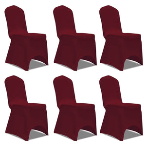 6 x Chair Cover Stretch Cover burgundy