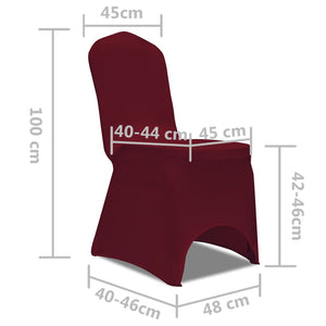 6 x Chair Cover Stretch Cover burgundy