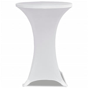 2 x Stretch Tablecloth for Poseur Table Ø70 cm white