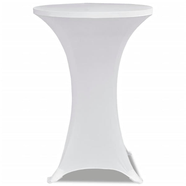 2 x Stretch Tablecloth for Poseur Table Ø70 cm white