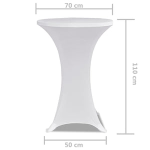 2 x Stretch Tablecloth for Poseur Table Ø70 cm white