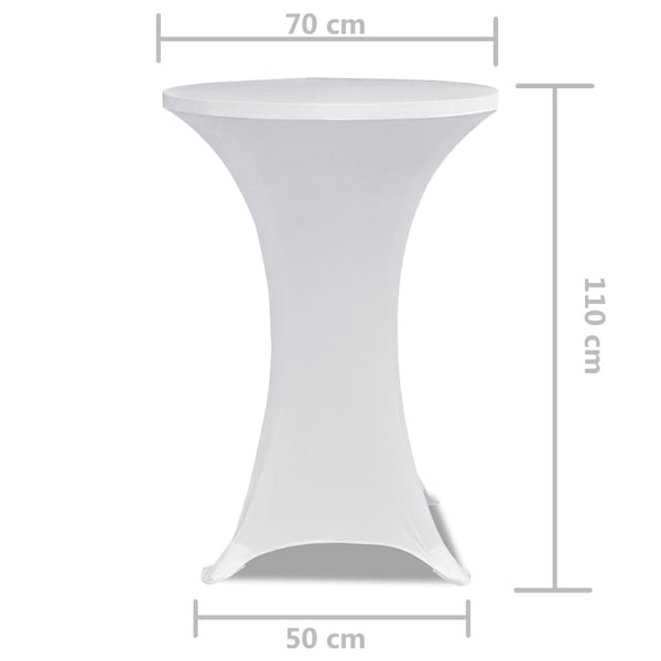 2 x Stretch Tablecloth for Poseur Table Ø70 cm white