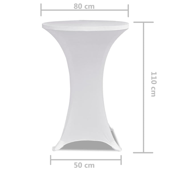 2 x Spandex Poseur Table Cover Ø80 cm white