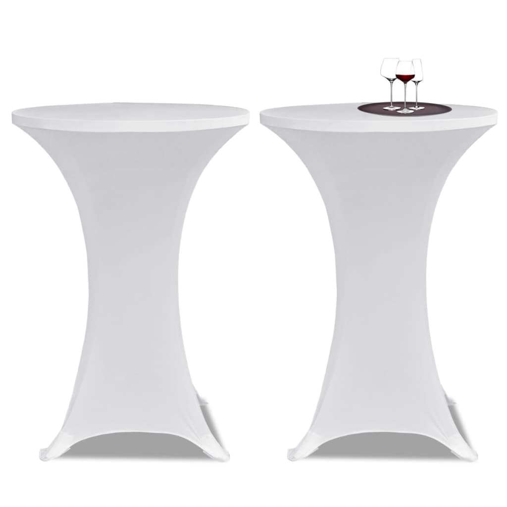 2 x Spandex Poseur Table Cover Ø80 cm white