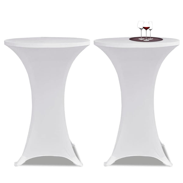 2 x Spandex Poseur Table Cover Ø80 cm white