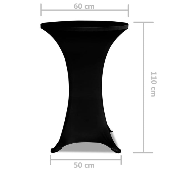 2 x Stretch Table Cover for Poseur Table Ø60 cm Black