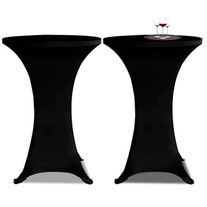 2 x Stretch Table Cover for Poseur Table Ø60 cm Black