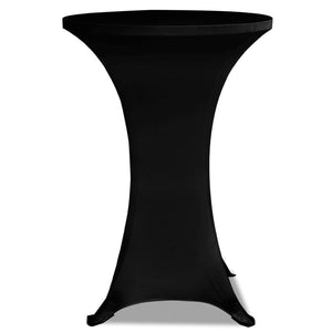 2 x Spandex Stretch Table Cover for Poseur Table Ø70 cm Black