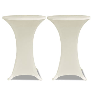 2 x stretch tablecloth for poseur table, Ø70 cm, cream-coloured