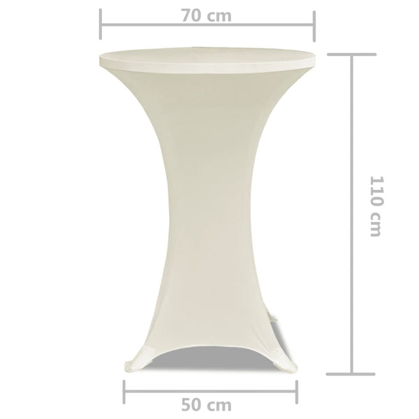 2 x stretch tablecloth for poseur table, Ø70 cm, cream-coloured