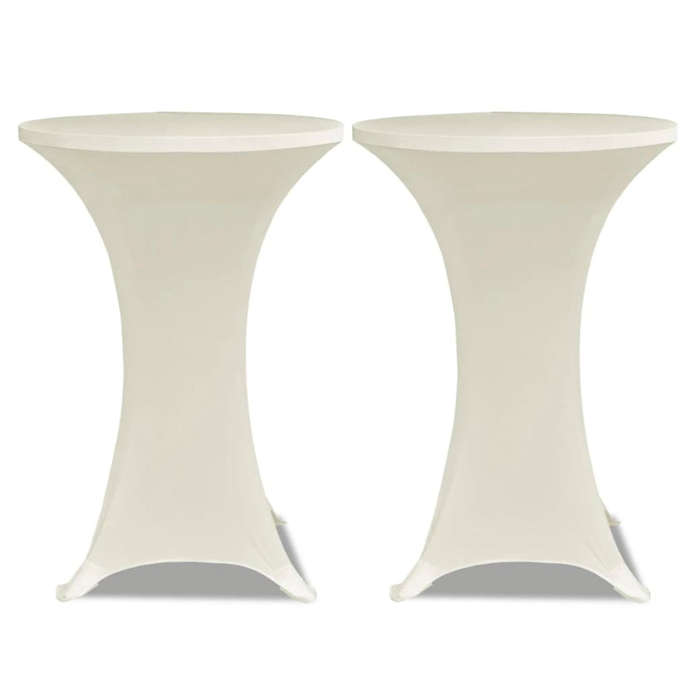 2 x Spandex Tablecloth for High Table Ø80 cm Cream