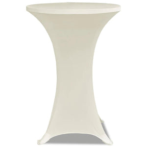 2 x Spandex Tablecloth for High Table Ø80 cm Cream