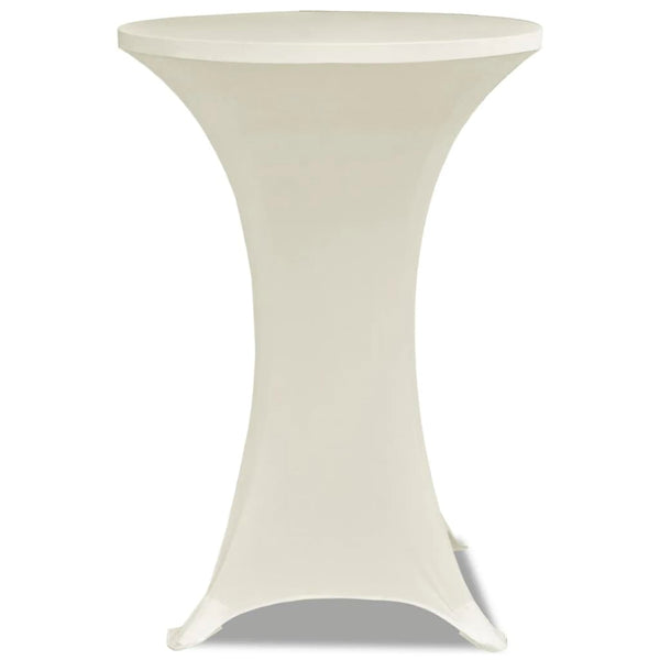 2 x Spandex Tablecloth for High Table Ø80 cm Cream