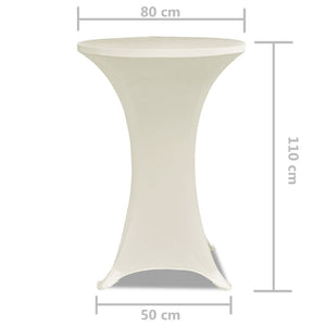 2 x Spandex Tablecloth for High Table Ø80 cm Cream