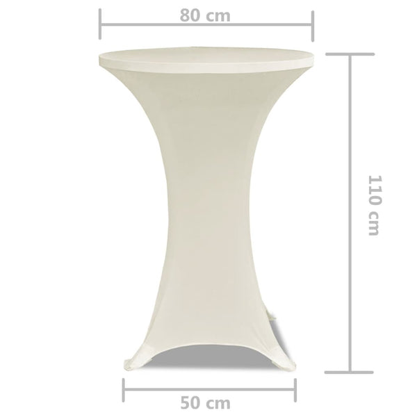 2 x Spandex Tablecloth for High Table Ø80 cm Cream