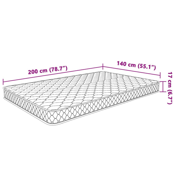 vidaXL Memory Foam Mattress Cold Foam Mattress 200 x 140 x 17 cm Soft
