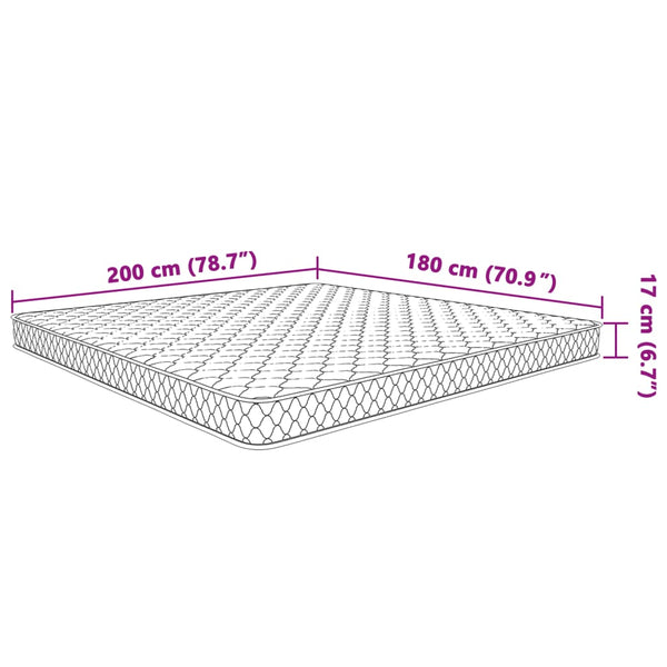 vidaXL Memory Foam Mattress Cold Foam Mattress 200 x 180 x 17 cm Soft
