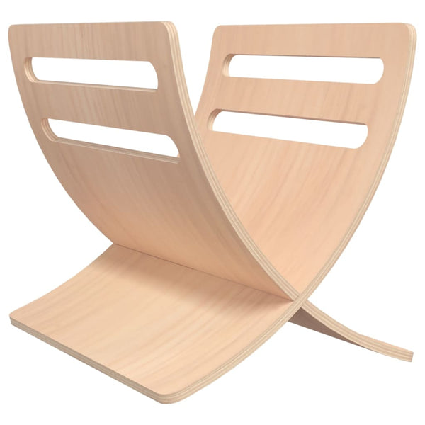 vidaXL Newspaper Rack Wood Freestanding Natural