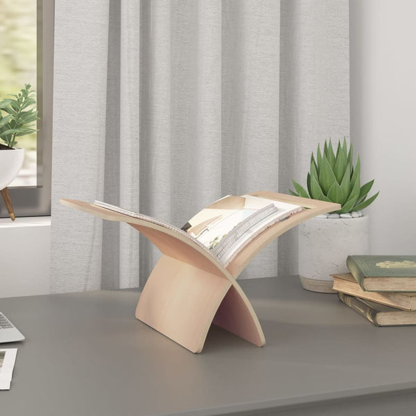 vidaXL Newspaper Rack Wood Freestanding Natural