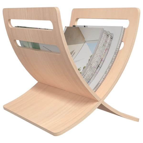 vidaXL Newspaper Rack Wood Freestanding Natural