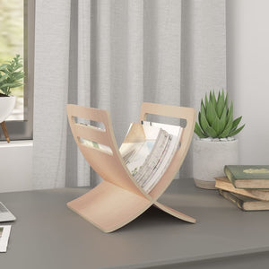 vidaXL Newspaper Rack Wood Freestanding Natural