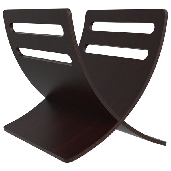vidaXL Freestanding Wooden Newspaper Rack Brown